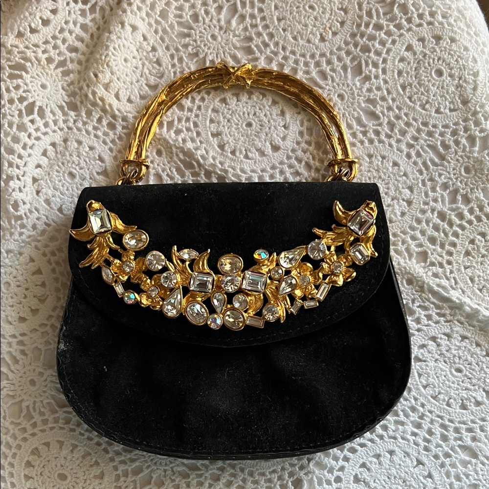 Black and Gold Embellished Women's Clutch